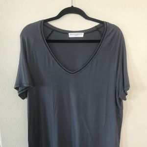 PROJECT SOCIAL T LOOSE WASHED GRAY V-NECK T-SHIRT